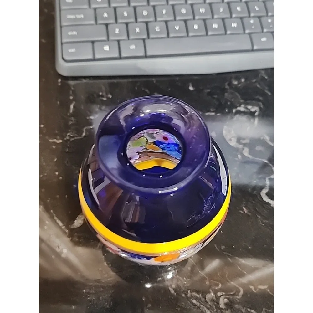 Ross Simons Blue Murano style glass bud‎ vase 4.5